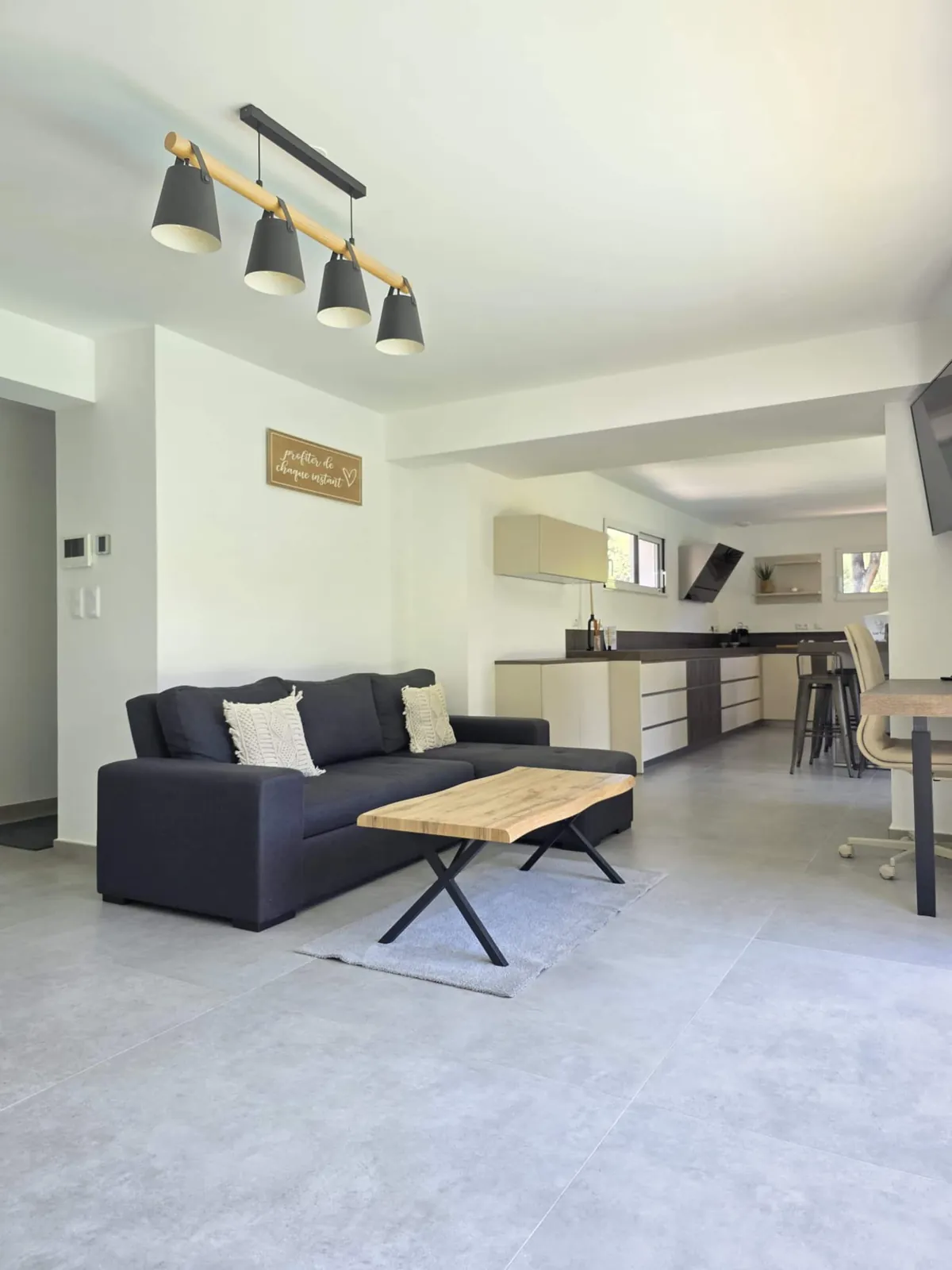 Le salon et la cuisine